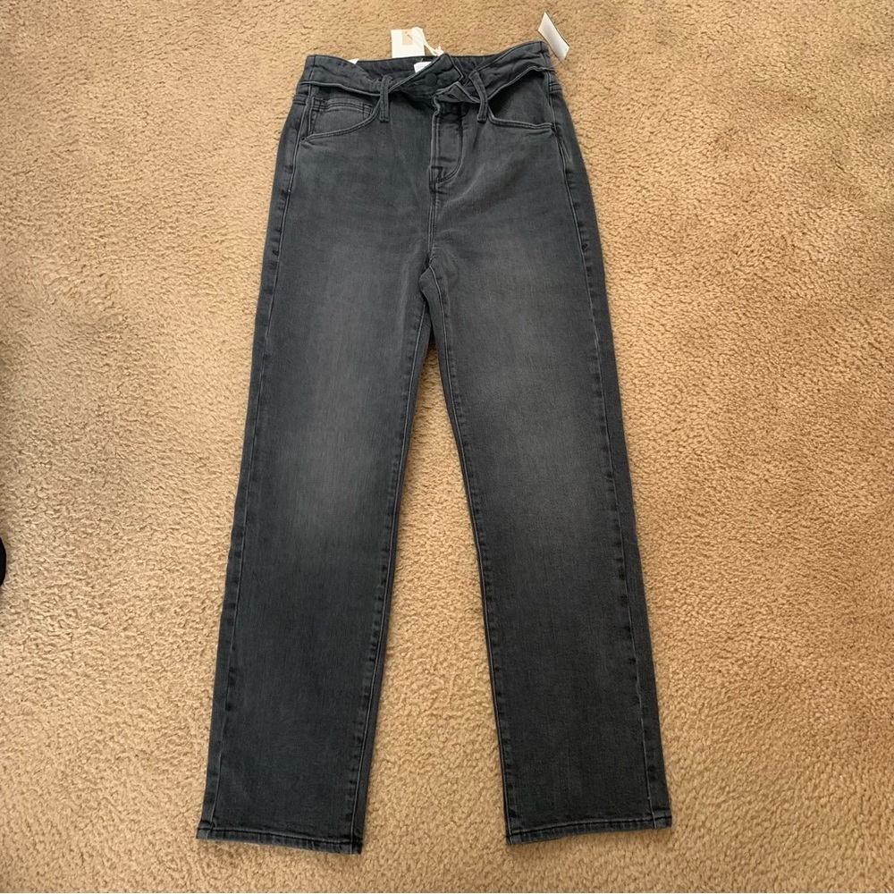 Good American vintage fold waist black jeans